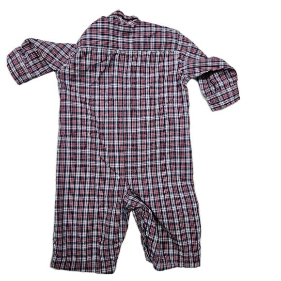 ralph lauren baby boy 9 months romper Long Sleeve Logo Red Plaid - Picture 4 of 6